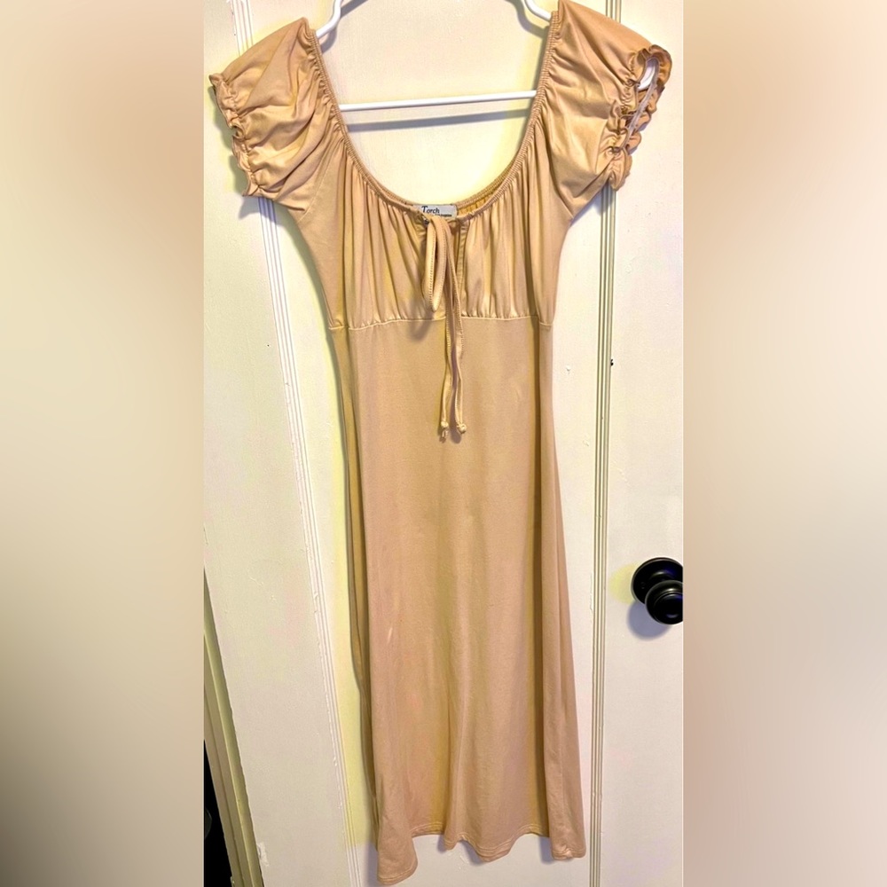 Adorable Beige Mini Dress